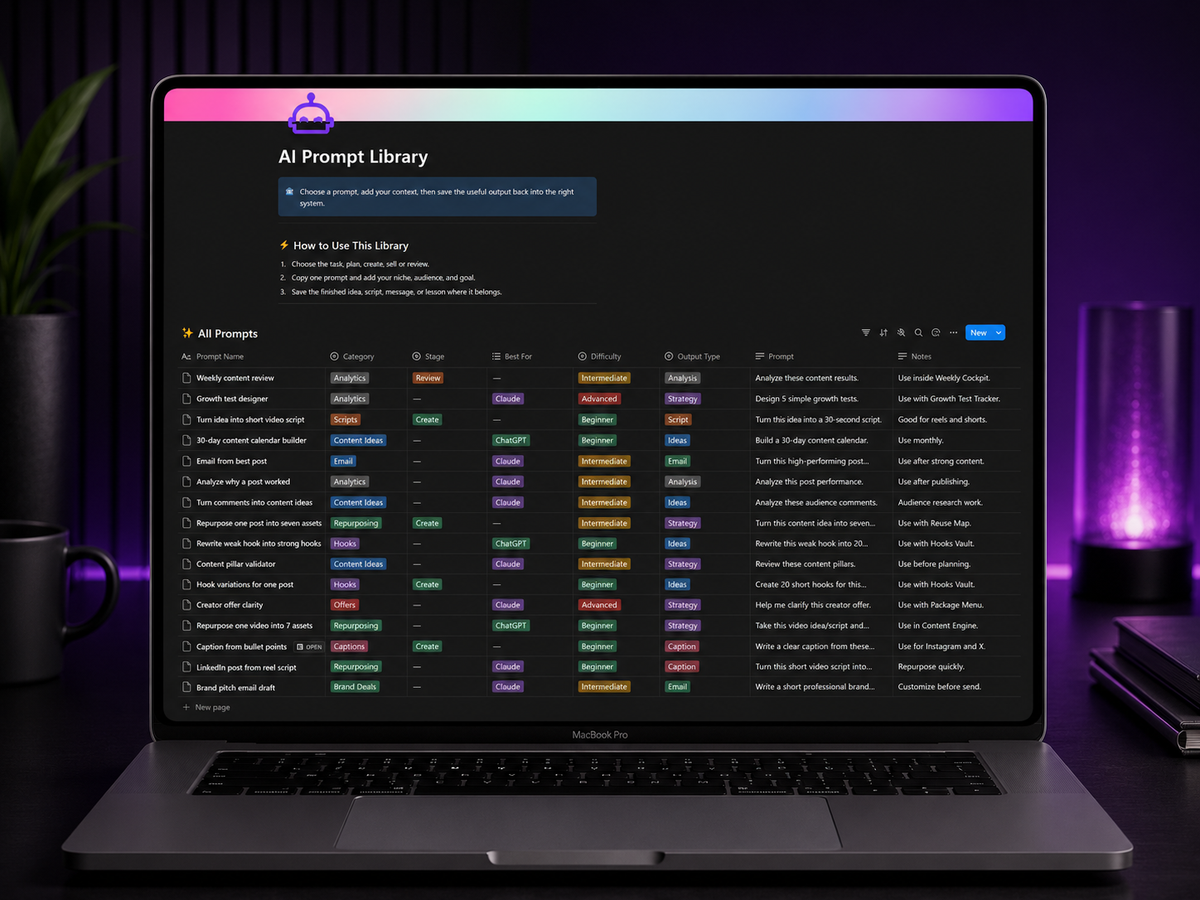 Creator Business OS — Complete Notion System