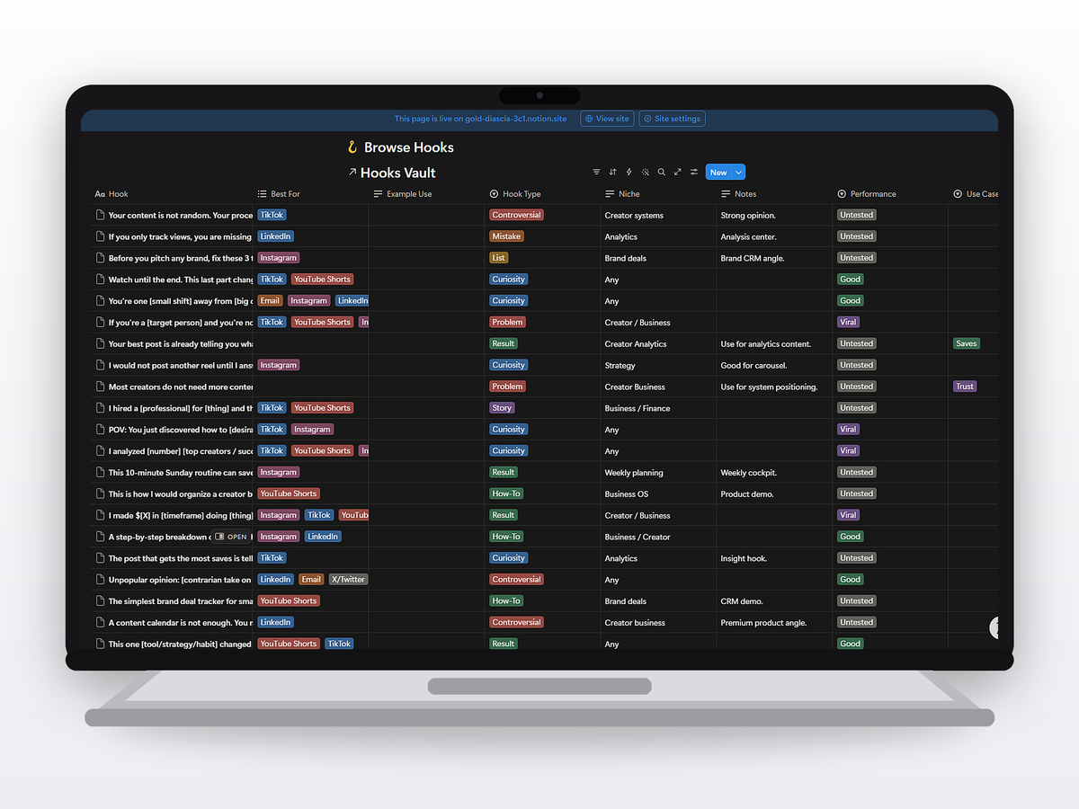 Creator Business OS — Complete Notion System