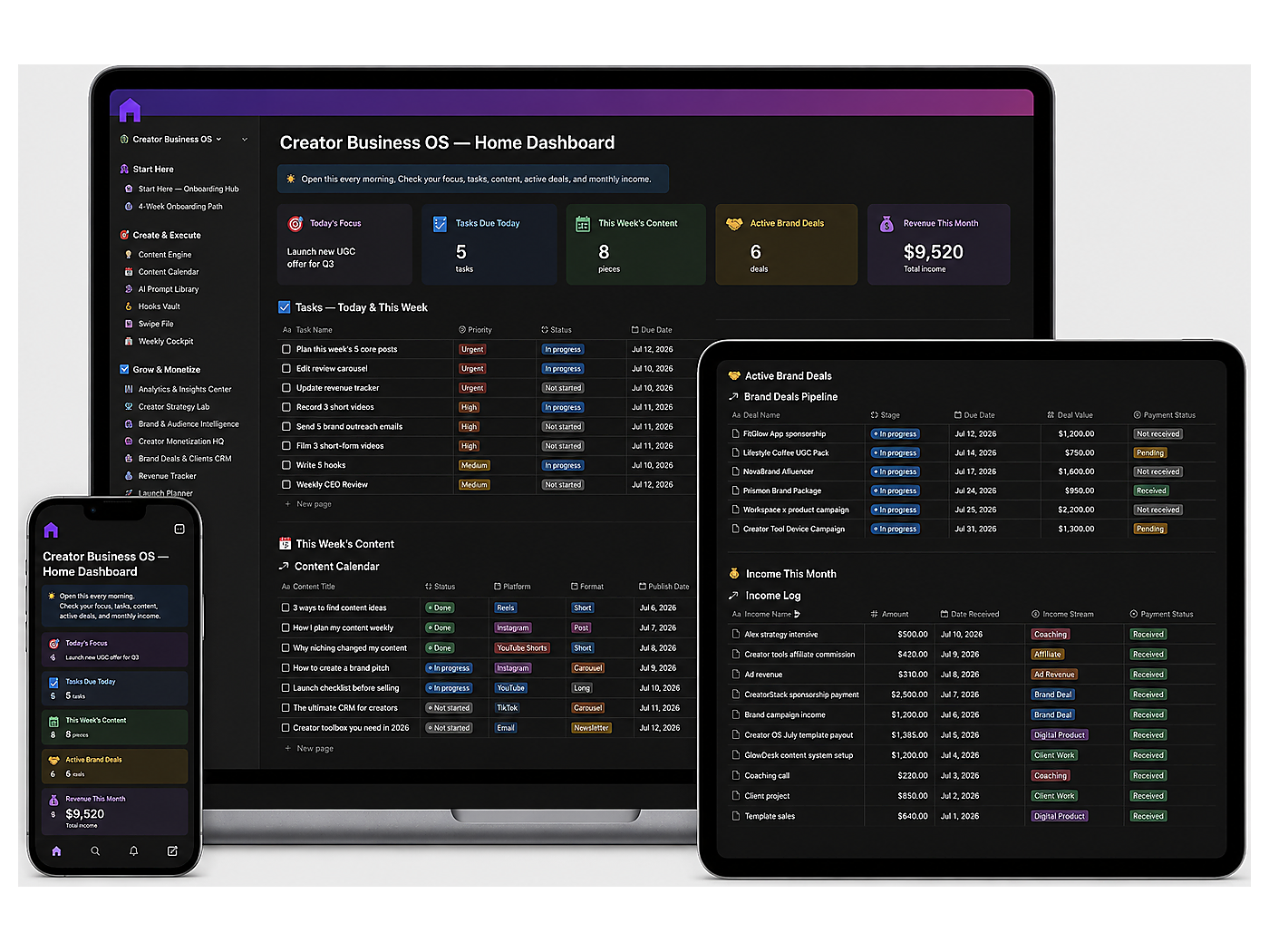 Creator Business OS — Complete Notion System